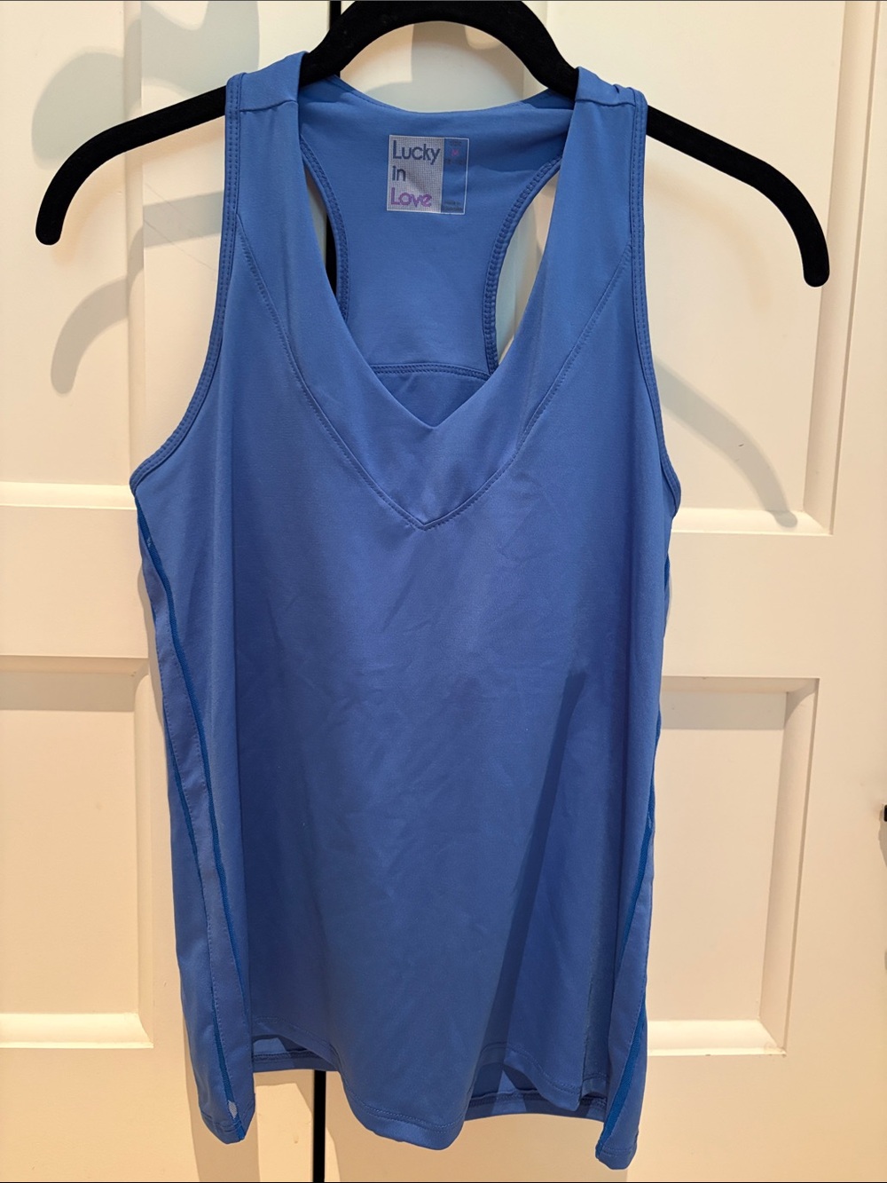 Lucky in Love Periwinkle V-Neck Racerback Tank